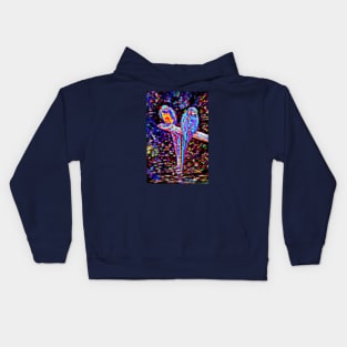 Two Electric Parrots Kids Hoodie